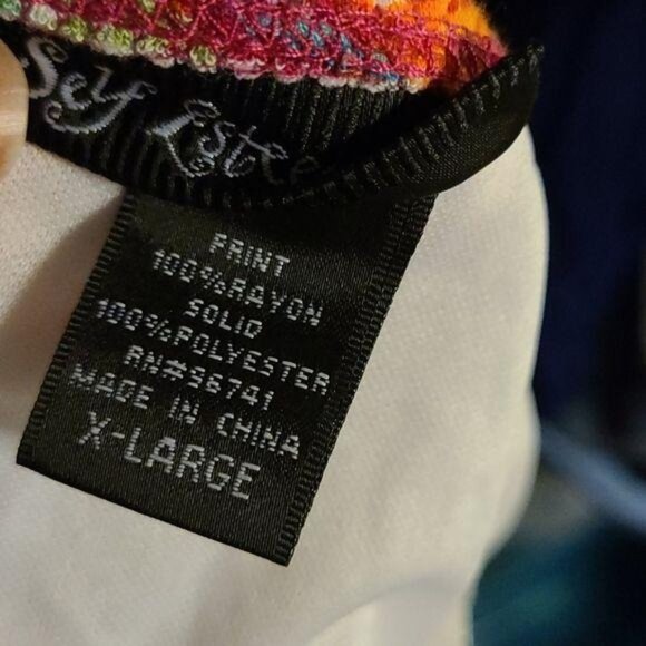 Self Esteem XL Bright Colorful Island Print Halter Top - Picture 5 of 5